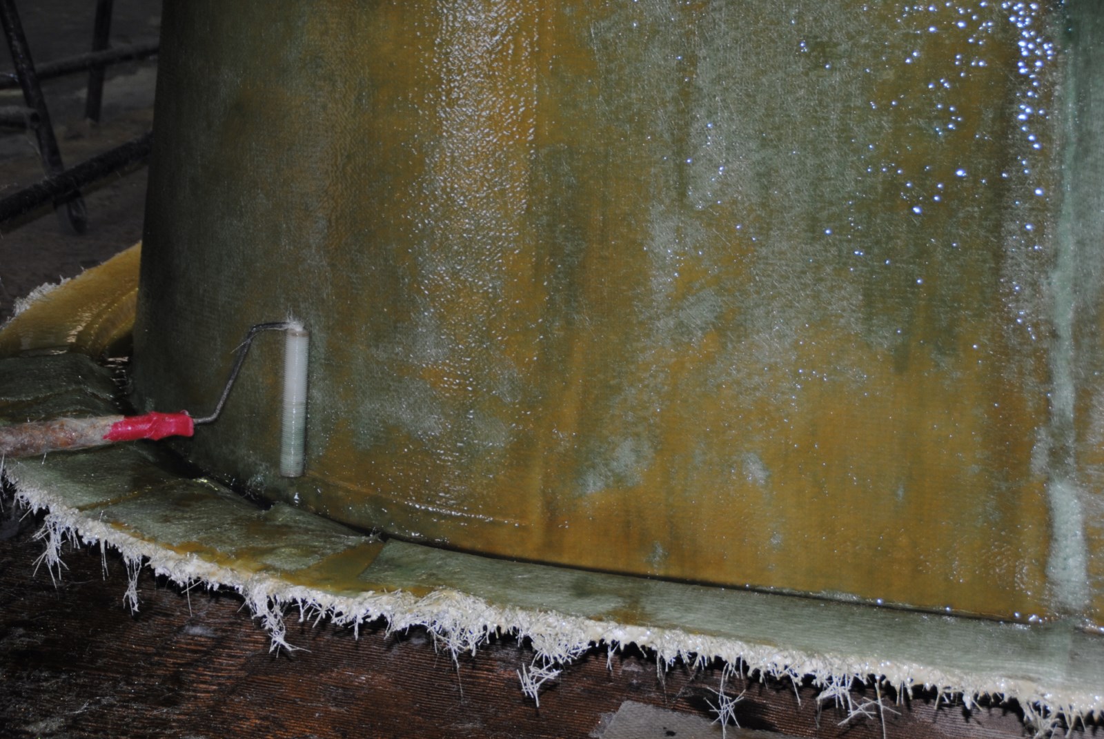 Ebullage de résine au rouleau