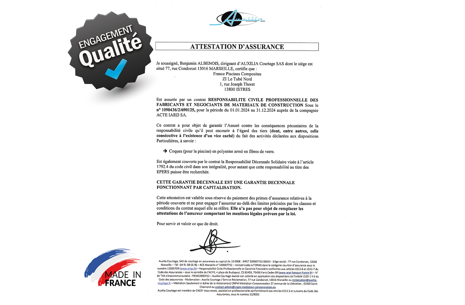 ACHETER UNE PISCINE EN POLYESTER RENFORCÉE ET GARANTIE 10 ANS PAR CAPITALISATION