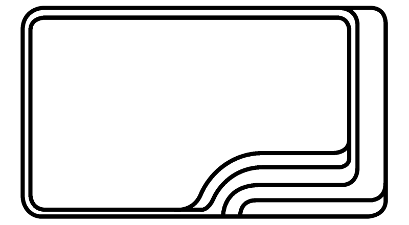 Piscine coque polyester rectangulaire avec banquette